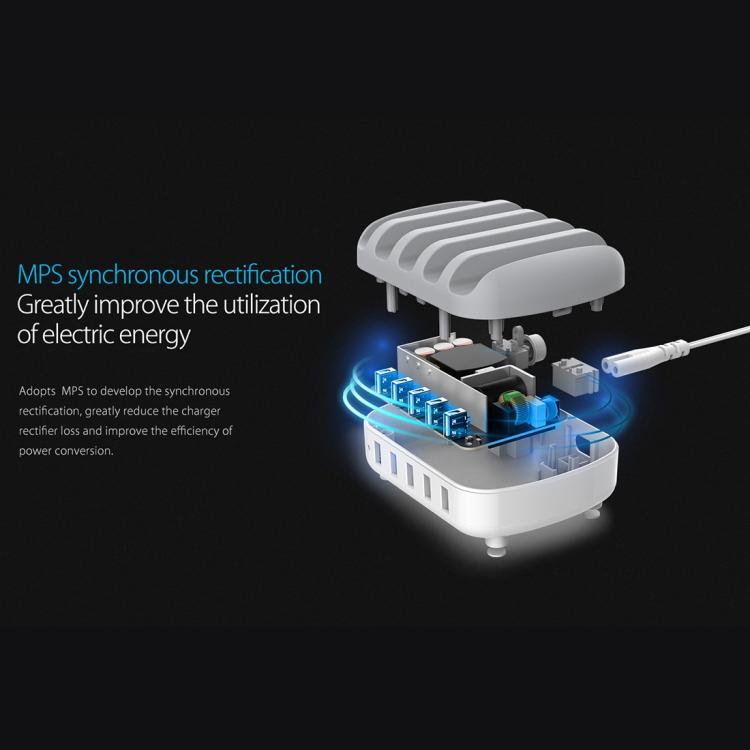 Stazione di ricarica intelligente ORICO DUK-5P da 40 W con 5 porte USB e supporto, US Plug, UK Plug, AU Plug
