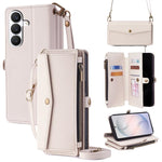 Portafoglio con cerniera, fibbia laterale, tracolla, cordino, custodia per telefono in pelle, For Samsung Galaxy S26+ 5G, For Samsung Galaxy S26 Ultra 5G, For Samsung Galaxy S26 5G