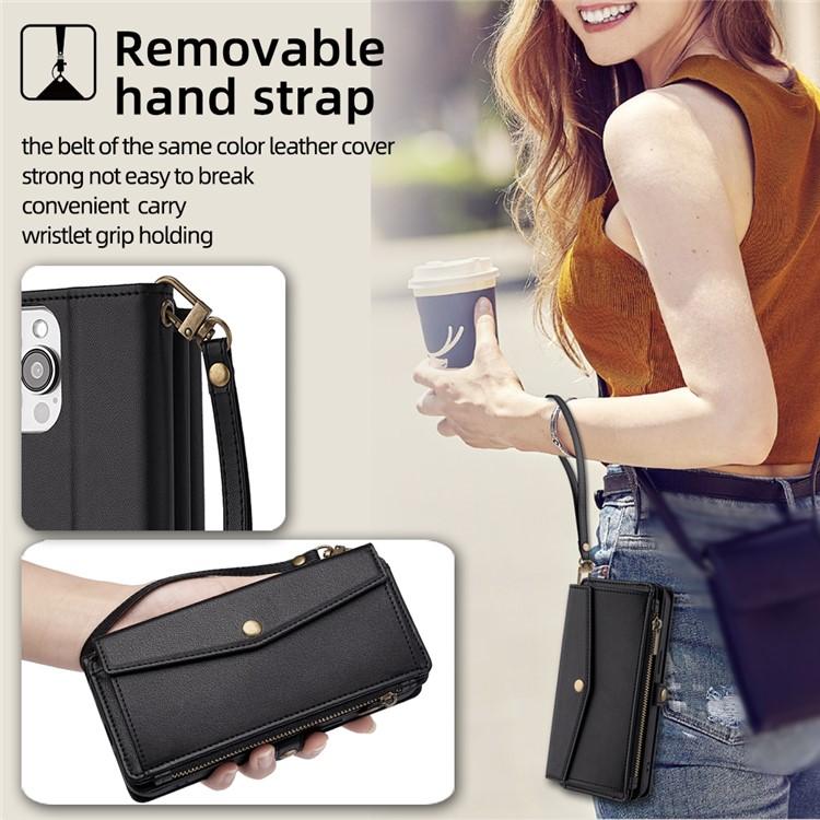 Portafoglio con cerniera, fibbia laterale, tracolla, cordino, custodia per telefono in pelle, For Samsung Galaxy S26+ 5G, For Samsung Galaxy S26 Ultra 5G, For Samsung Galaxy S26 5G