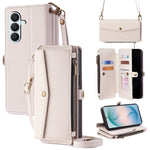 Portafoglio con cerniera, fibbia laterale, tracolla, cordino, custodia per telefono in pelle, For Samsung Galaxy S26+ 5G, For Samsung Galaxy S26 Ultra 5G, For Samsung Galaxy S26 5G