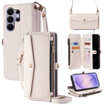 Portafoglio con cerniera, fibbia laterale, tracolla, cordino, custodia per telefono in pelle, For Samsung Galaxy S26+ 5G, For Samsung Galaxy S26 Ultra 5G, For Samsung Galaxy S26 5G