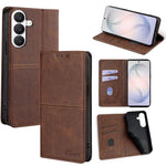 Custodia magnetica per telefono in pelle con texture mucca, For Samsung Galaxy S26+ 5G, For Samsung Galaxy S26 Ultra 5G, For Samsung Galaxy S26 5G
