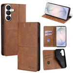 Custodia magnetica per telefono in pelle con texture mucca, For Samsung Galaxy S26+ 5G, For Samsung Galaxy S26 Ultra 5G, For Samsung Galaxy S26 5G