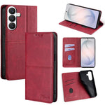 Custodia magnetica per telefono in pelle con texture mucca, For Samsung Galaxy S26+ 5G, For Samsung Galaxy S26 Ultra 5G, For Samsung Galaxy S26 5G