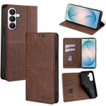 Custodia magnetica per telefono in pelle con texture mucca, For Samsung Galaxy S26+ 5G, For Samsung Galaxy S26 Ultra 5G, For Samsung Galaxy S26 5G