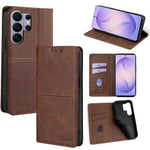 Custodia magnetica per telefono in pelle con texture mucca, For Samsung Galaxy S26+ 5G, For Samsung Galaxy S26 Ultra 5G, For Samsung Galaxy S26 5G