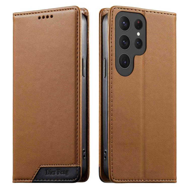 Custodia per telefono Dierfeng in ecopelle con magnete e RFID ad alta resistenza, For Samsung Galaxy S25+ / S24+ 5G, For Samsung Galaxy S25 Ultra 5G, For Samsung Galaxy S24 FE 5G, For Samsung Galaxy S24 Ultra 5G