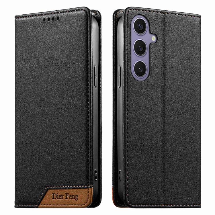 Custodia per telefono Dierfeng in ecopelle con magnete e RFID ad alta resistenza, For Samsung Galaxy S25+ / S24+ 5G, For Samsung Galaxy S25 Ultra 5G, For Samsung Galaxy S24 FE 5G, For Samsung Galaxy S24 Ultra 5G