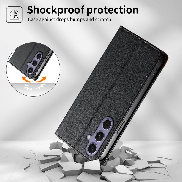 Custodia per telefono Dierfeng in ecopelle con magnete e RFID ad alta resistenza, For Samsung Galaxy S25+ / S24+ 5G, For Samsung Galaxy S25 Ultra 5G, For Samsung Galaxy S24 FE 5G, For Samsung Galaxy S24 Ultra 5G