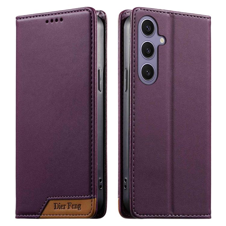 Custodia per telefono Dierfeng in ecopelle con magnete e RFID ad alta resistenza, For Samsung Galaxy S25+ / S24+ 5G, For Samsung Galaxy S25 Ultra 5G, For Samsung Galaxy S24 FE 5G, For Samsung Galaxy S24 Ultra 5G