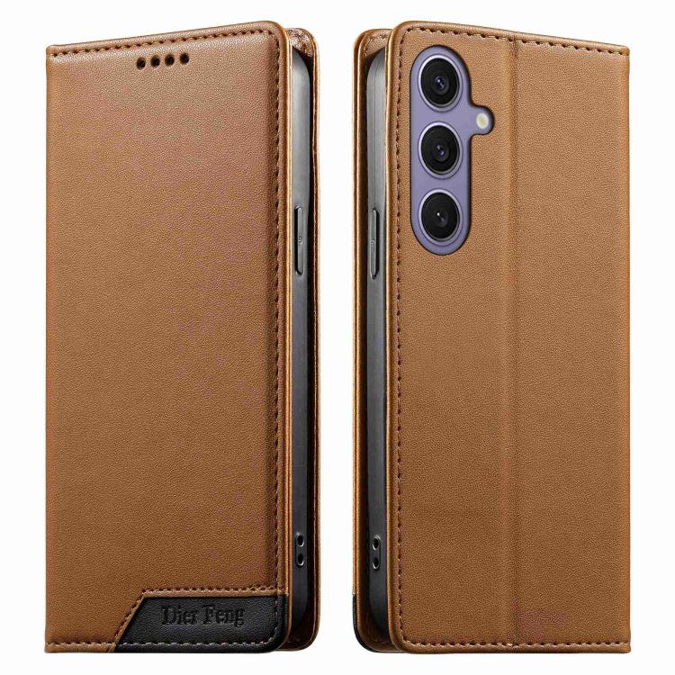 Custodia per telefono Dierfeng in ecopelle con magnete e RFID ad alta resistenza, For Samsung Galaxy S25+ / S24+ 5G, For Samsung Galaxy S25 Ultra 5G, For Samsung Galaxy S24 FE 5G, For Samsung Galaxy S24 Ultra 5G