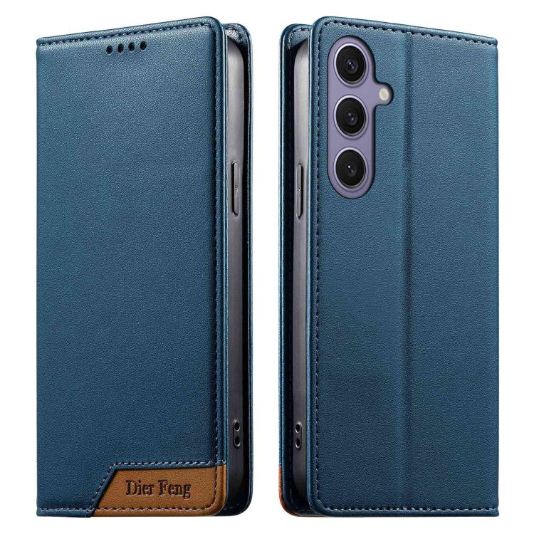 Custodia per telefono Dierfeng in ecopelle con magnete e RFID ad alta resistenza, For Samsung Galaxy S25+ / S24+ 5G, For Samsung Galaxy S25 Ultra 5G, For Samsung Galaxy S24 FE 5G, For Samsung Galaxy S24 Ultra 5G