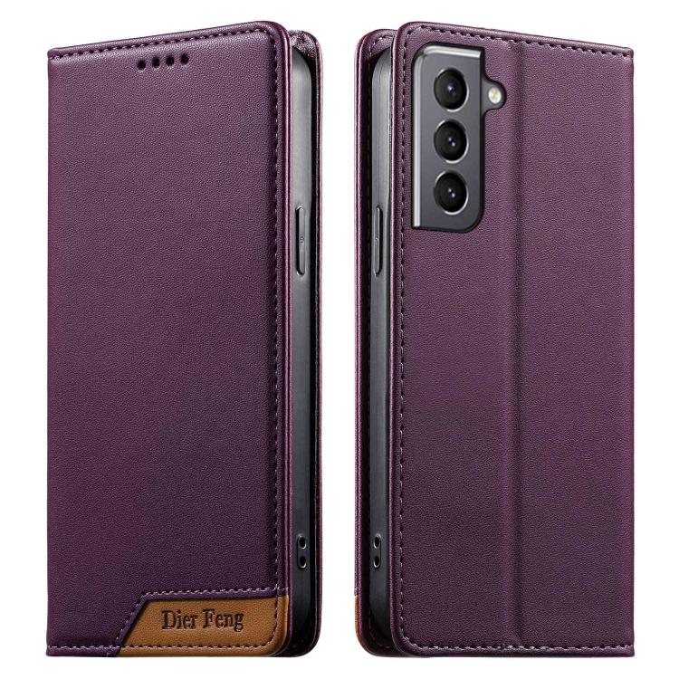 Custodia per telefono Dierfeng in ecopelle con magnete e RFID ad alta resistenza, For Samsung Galaxy S21 FE 5G, For Samsung Galaxy S21 5G, For Samsung Galaxy S21+ 5G, For Samsung Galaxy S21 Ultra 5G