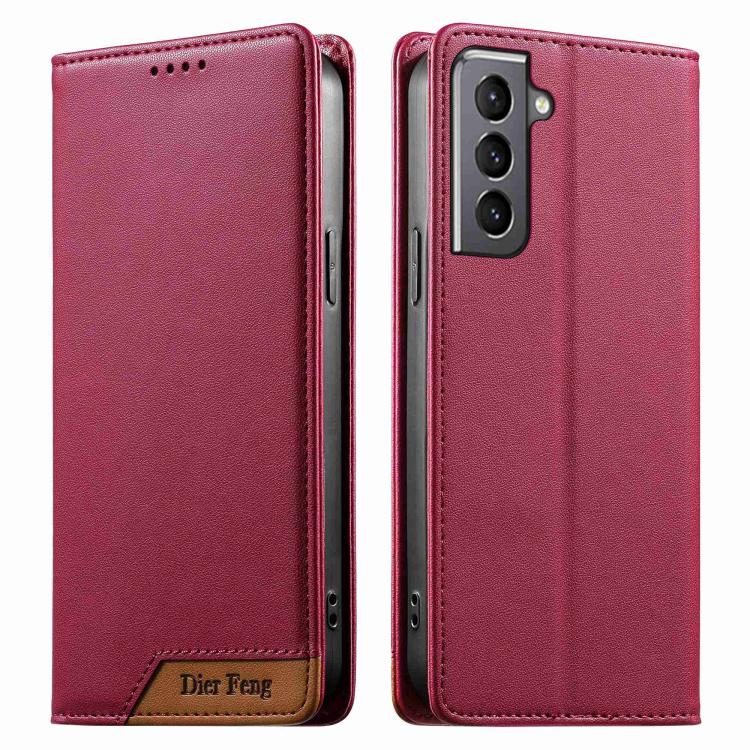 Custodia per telefono Dierfeng in ecopelle con magnete e RFID ad alta resistenza, For Samsung Galaxy S21 FE 5G, For Samsung Galaxy S21 5G, For Samsung Galaxy S21+ 5G, For Samsung Galaxy S21 Ultra 5G