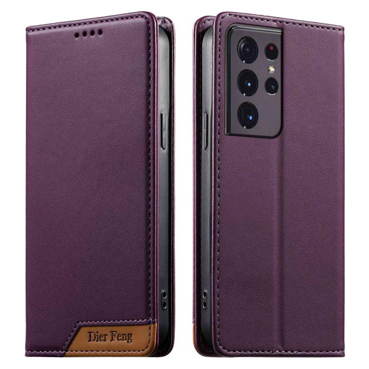 Custodia per telefono Dierfeng in ecopelle con magnete e RFID ad alta resistenza, For Samsung Galaxy S21 FE 5G, For Samsung Galaxy S21 5G, For Samsung Galaxy S21+ 5G, For Samsung Galaxy S21 Ultra 5G