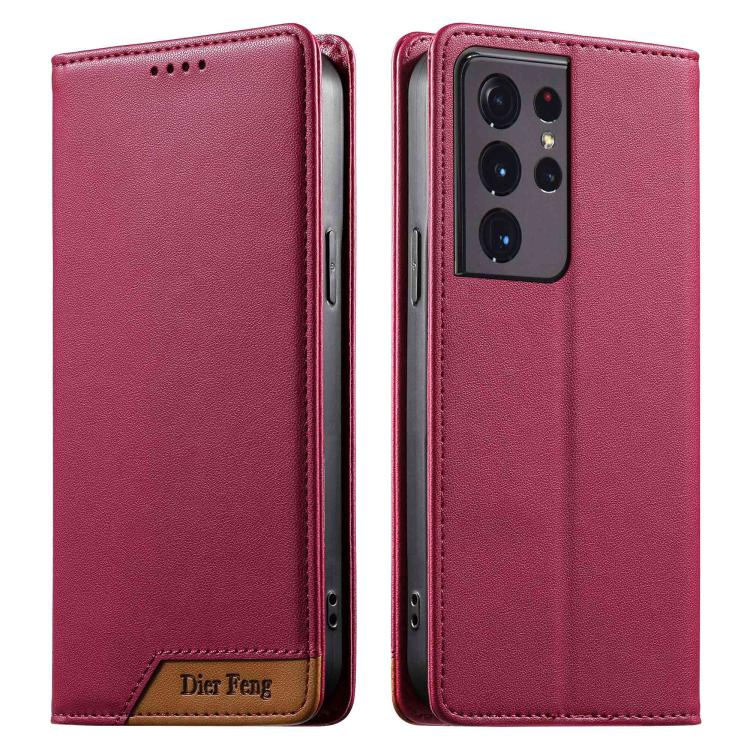 Custodia per telefono Dierfeng in ecopelle con magnete e RFID ad alta resistenza, For Samsung Galaxy S21 FE 5G, For Samsung Galaxy S21 5G, For Samsung Galaxy S21+ 5G, For Samsung Galaxy S21 Ultra 5G