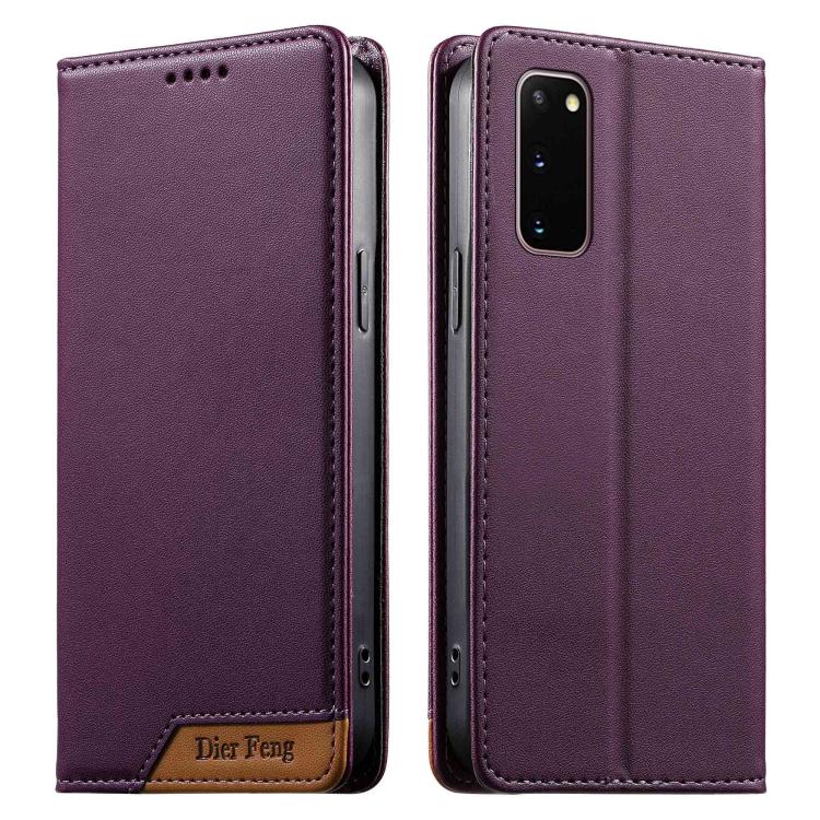 Custodia per telefono Dierfeng in ecopelle con magnete e RFID ad alta resistenza, For Samsung Galaxy S20 Ultra, For Samsung Galaxy S20, For Samsung Galaxy S20+