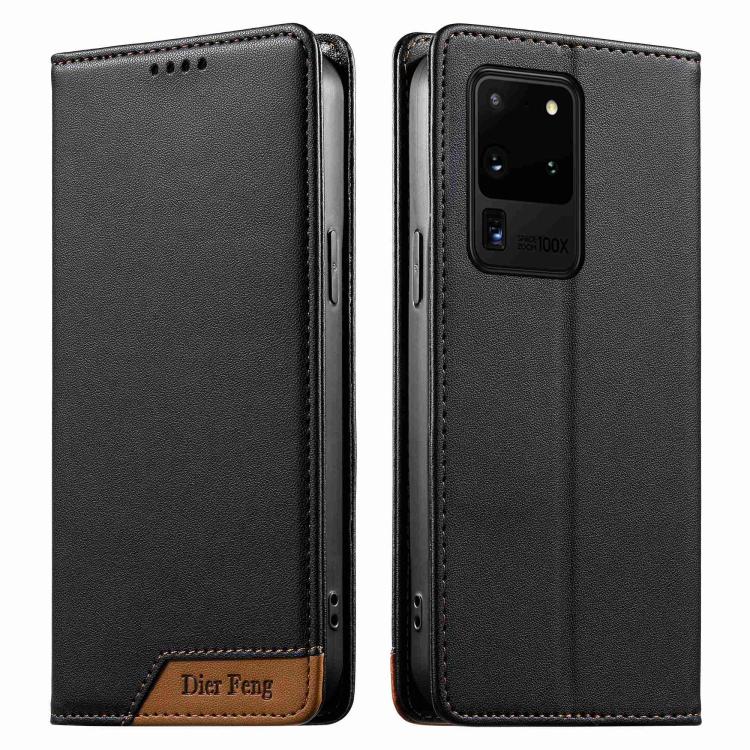 Custodia per telefono Dierfeng in ecopelle con magnete e RFID ad alta resistenza, For Samsung Galaxy S20 Ultra, For Samsung Galaxy S20, For Samsung Galaxy S20+
