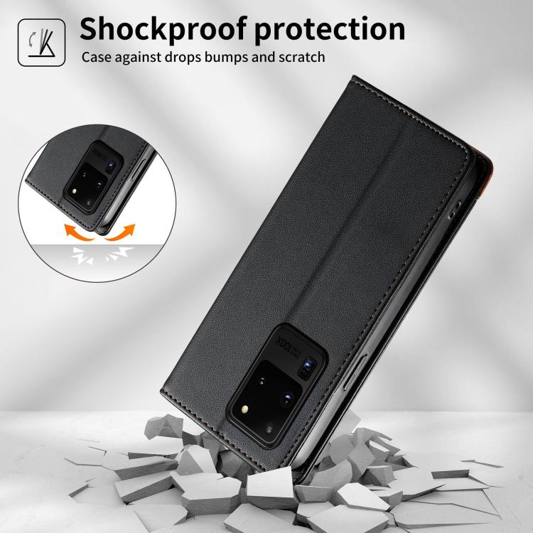 Custodia per telefono Dierfeng in ecopelle con magnete e RFID ad alta resistenza, For Samsung Galaxy S20 Ultra, For Samsung Galaxy S20, For Samsung Galaxy S20+
