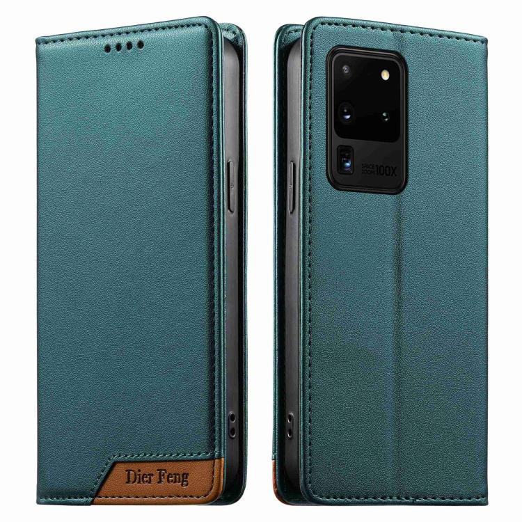 Custodia per telefono Dierfeng in ecopelle con magnete e RFID ad alta resistenza, For Samsung Galaxy S20 Ultra, For Samsung Galaxy S20, For Samsung Galaxy S20+