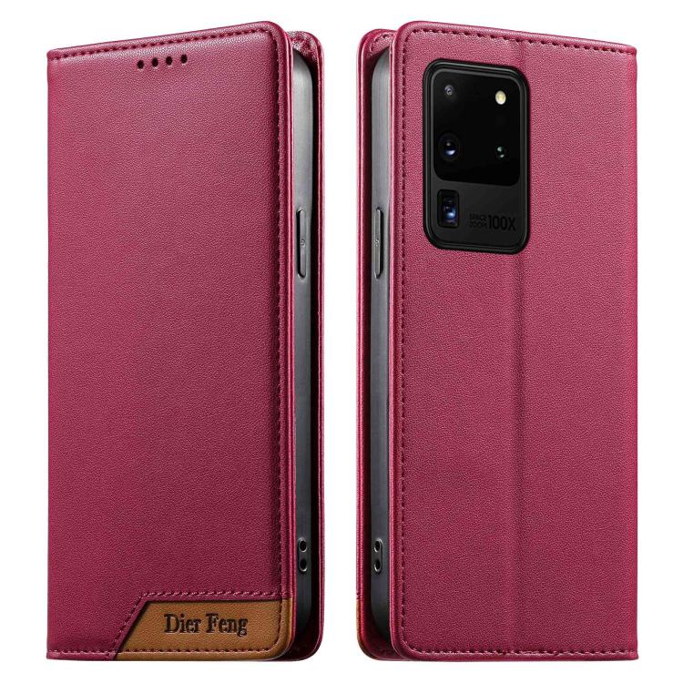 Custodia per telefono Dierfeng in ecopelle con magnete e RFID ad alta resistenza, For Samsung Galaxy S20 Ultra, For Samsung Galaxy S20, For Samsung Galaxy S20+