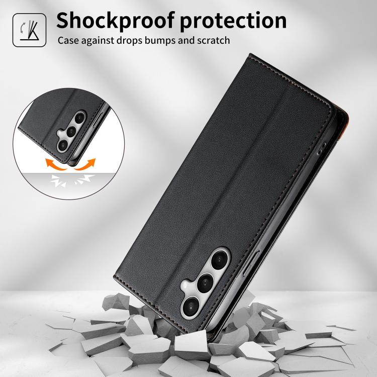Custodia per telefono Dierfeng in ecopelle con magnete e RFID ad alta resistenza, For Galaxy S26 FE 5G, For Samsung Galaxy S26+ 5G, For Samsung Galaxy S26 Edge 5G, For Samsung Galaxy S26 Ultra 5G