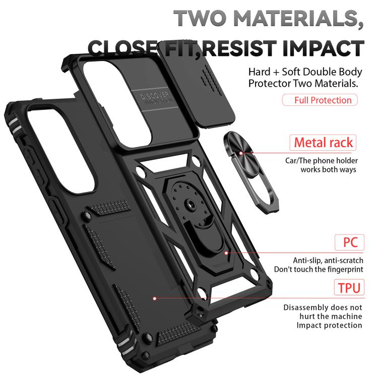 Custodia magnetica per telefono XDcase con anello scorrevole per fotocamera., For Samsung Galaxy S26+ 5G, For Samsung Galaxy S26 Ultra 5G, For Samsung Galaxy S26 5G