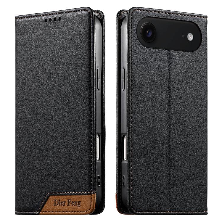 Custodia per telefono Dierfeng in ecopelle con magnete e RFID ad alta resistenza, For iPhone Air, For iPhone 16 Pro Max, For iPhone 16 Pro, For iPhone 16 Plus