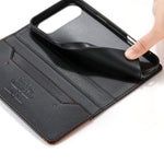 Custodia per telefono Dierfeng in ecopelle con magnete e RFID ad alta resistenza, For iPhone Air, For iPhone 16 Pro Max, For iPhone 16 Pro, For iPhone 16 Plus