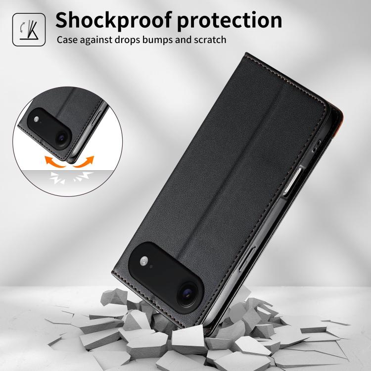 Custodia per telefono Dierfeng in ecopelle con magnete e RFID ad alta resistenza, For iPhone Air, For iPhone 16 Pro Max, For iPhone 16 Pro, For iPhone 16 Plus