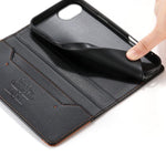Custodia per telefono Dierfeng in ecopelle con magnete e RFID ad alta resistenza, For iPhone 17e / 16e, For iPhone 17 Pro Max, For iPhone 17 Pro, For iPhone 17