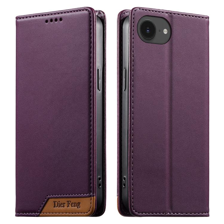 Custodia per telefono Dierfeng in ecopelle con magnete e RFID ad alta resistenza, For iPhone 17e / 16e, For iPhone 17 Pro Max, For iPhone 17 Pro, For iPhone 17