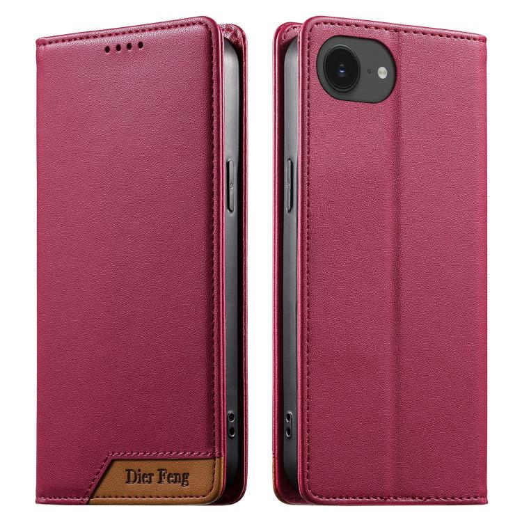 Custodia per telefono Dierfeng in ecopelle con magnete e RFID ad alta resistenza, For iPhone 17e / 16e, For iPhone 17 Pro Max, For iPhone 17 Pro, For iPhone 17