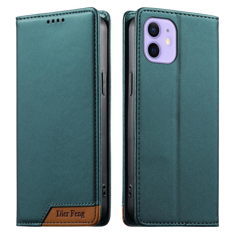 Custodia per telefono Dierfeng in ecopelle con magnete e RFID ad alta resistenza, For iPhone 13 mini, For iPhone 12 / 12 Pro, For iPhone 12 Pro Max, For iPhone 12 mini