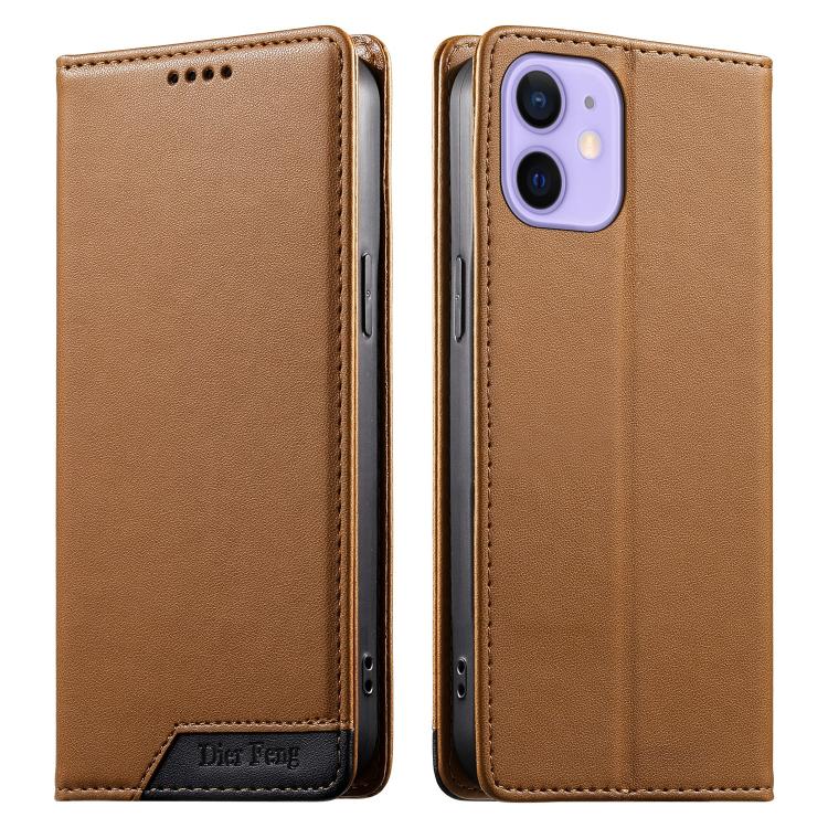 Custodia per telefono Dierfeng in ecopelle con magnete e RFID ad alta resistenza, For iPhone 13 mini, For iPhone 12 / 12 Pro, For iPhone 12 Pro Max, For iPhone 12 mini