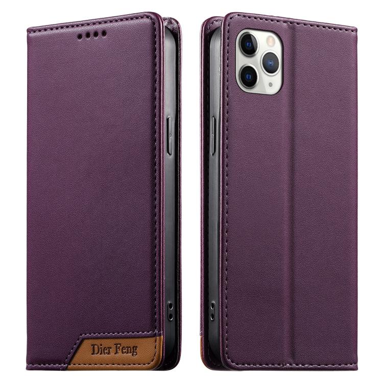 Custodia per telefono Dierfeng in ecopelle con magnete e RFID ad alta resistenza, For iPhone 11 Pro Max, For iPhone 11, For iPhone 11 Pro, For iPhone X / XS