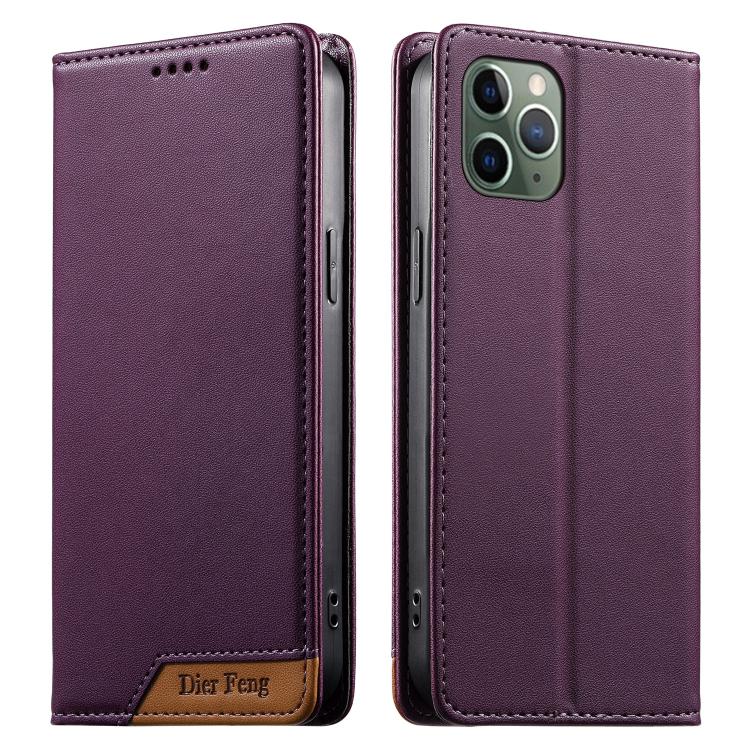 Custodia per telefono Dierfeng in ecopelle con magnete e RFID ad alta resistenza, For iPhone 11 Pro Max, For iPhone 11, For iPhone 11 Pro, For iPhone X / XS