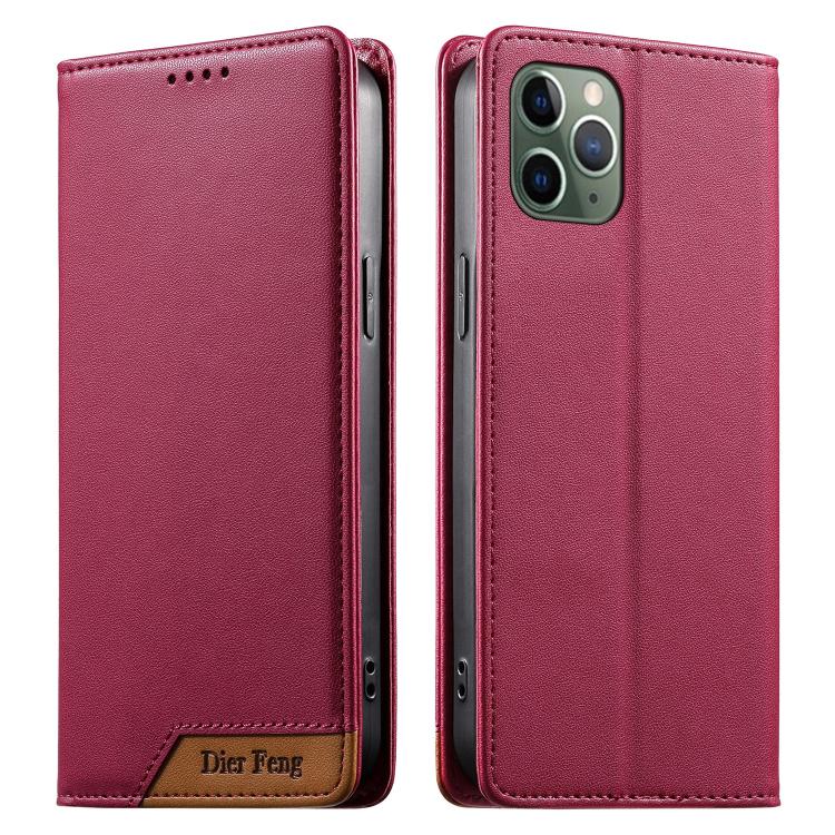 Custodia per telefono Dierfeng in ecopelle con magnete e RFID ad alta resistenza, For iPhone 11 Pro Max, For iPhone 11, For iPhone 11 Pro, For iPhone X / XS