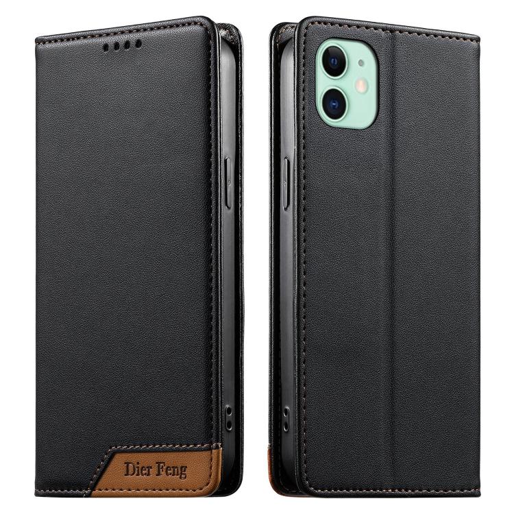 Custodia per telefono Dierfeng in ecopelle con magnete e RFID ad alta resistenza, For iPhone 11 Pro Max, For iPhone 11, For iPhone 11 Pro, For iPhone X / XS