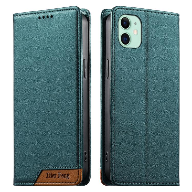 Custodia per telefono Dierfeng in ecopelle con magnete e RFID ad alta resistenza, For iPhone 11 Pro Max, For iPhone 11, For iPhone 11 Pro, For iPhone X / XS