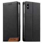 Custodia per telefono Dierfeng in ecopelle con magnete e RFID ad alta resistenza, For iPhone XR, For iPhone XS Max, For iPhone 8 Plus / 7 Plus