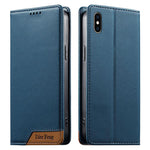 Custodia per telefono Dierfeng in ecopelle con magnete e RFID ad alta resistenza, For iPhone XR, For iPhone XS Max, For iPhone 8 Plus / 7 Plus