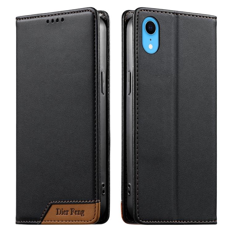 Custodia per telefono Dierfeng in ecopelle con magnete e RFID ad alta resistenza, For iPhone XR, For iPhone XS Max, For iPhone 8 Plus / 7 Plus