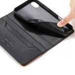 Custodia per telefono Dierfeng in ecopelle con magnete e RFID ad alta resistenza, For iPhone XR, For iPhone XS Max, For iPhone 8 Plus / 7 Plus