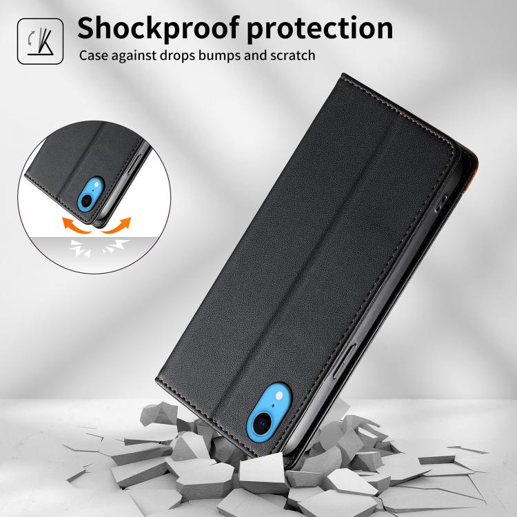 Custodia per telefono Dierfeng in ecopelle con magnete e RFID ad alta resistenza, For iPhone XR, For iPhone XS Max, For iPhone 8 Plus / 7 Plus