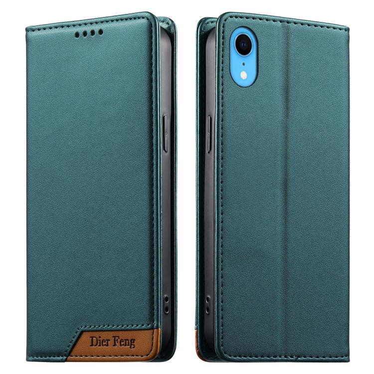 Custodia per telefono Dierfeng in ecopelle con magnete e RFID ad alta resistenza, For iPhone XR, For iPhone XS Max, For iPhone 8 Plus / 7 Plus