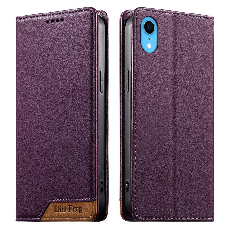Custodia per telefono Dierfeng in ecopelle con magnete e RFID ad alta resistenza, For iPhone XR, For iPhone XS Max, For iPhone 8 Plus / 7 Plus