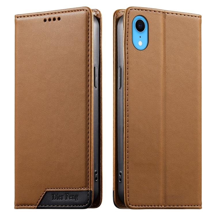 Custodia per telefono Dierfeng in ecopelle con magnete e RFID ad alta resistenza, For iPhone XR, For iPhone XS Max, For iPhone 8 Plus / 7 Plus