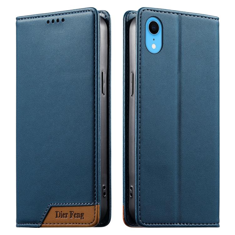 Custodia per telefono Dierfeng in ecopelle con magnete e RFID ad alta resistenza, For iPhone XR, For iPhone XS Max, For iPhone 8 Plus / 7 Plus