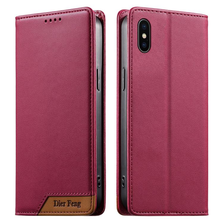 Custodia per telefono Dierfeng in ecopelle con magnete e RFID ad alta resistenza, For iPhone 11 Pro Max, For iPhone 11, For iPhone 11 Pro, For iPhone X / XS